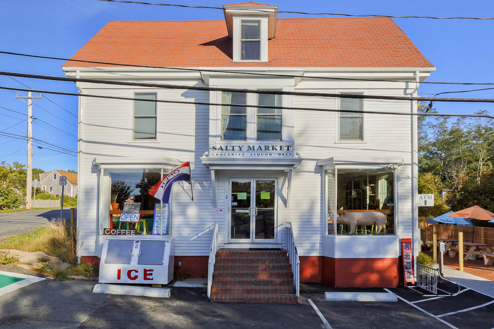 Salty Market storefront and front steps in North Truro