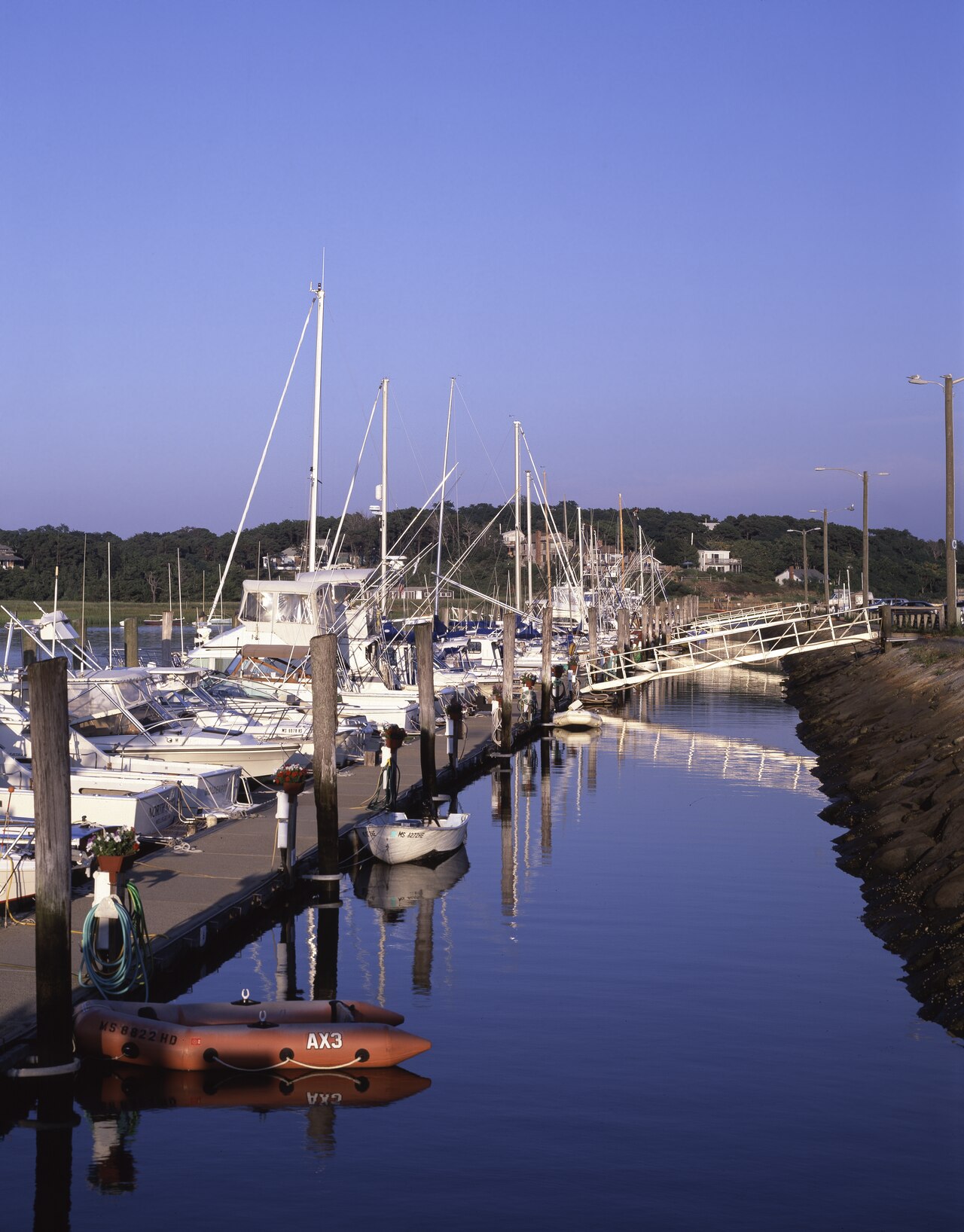 Boats and reflections in Wellfleet Harbor