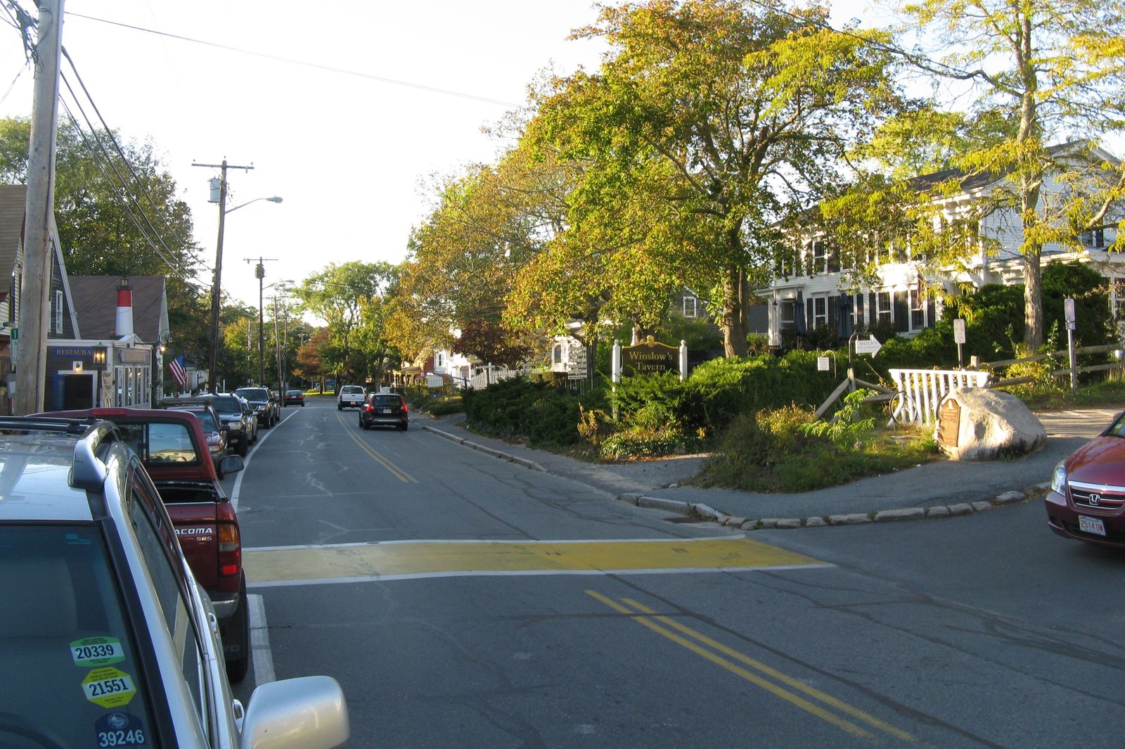 Main Street and village storefronts in Wellfleet